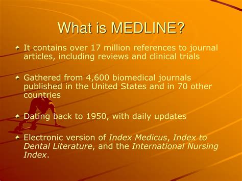 Ppt Medline Pubmed And Ovid Compared Powerpoint Presentation Id3141157