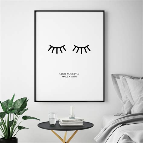 Bedroom Wall Art Eyelashes Poster Eyelashes Print Modern Etsy