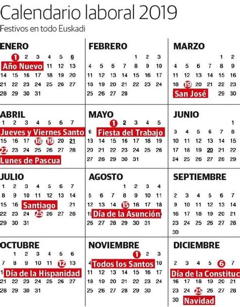 Calendario Laboral En Euskadi 2023 D As Festivos Y Puentes En Bizkaia