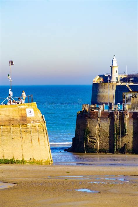 View Of Port Of Folkestone At Low Tide Uk Editorial Photo Image Of