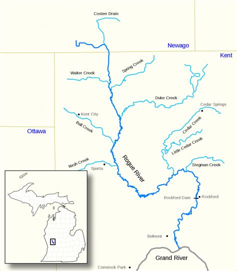 Grand River (Michigan) - Wikipedia Inside Michigan River Map Printable ...