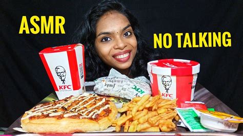 Asmr Mukbang Kfc Fried Chicken Andbiriyani Andlong Burger Andchicken Keema