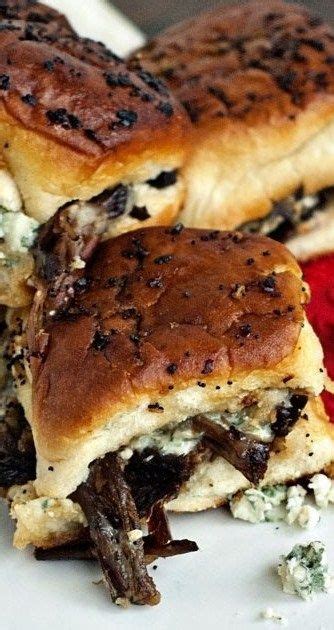 Beef And Blue Cheese Sliders Slider Recipes Slow Cooked Beef Food