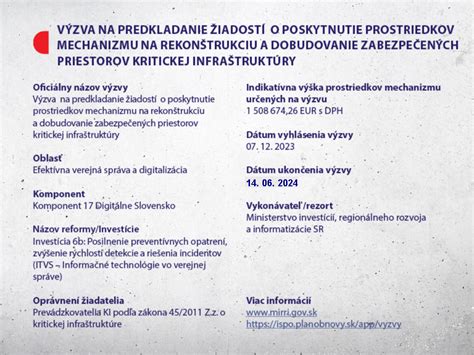 Zverejnenie výzvy na predkladanie žiadostí o poskytnutie prostriedkov