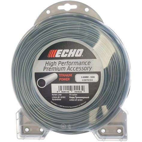 Леска для триммера Леска для триммера ECHO Titanium Power Line 2.5мм х ...