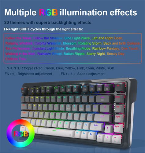 Redragon Ks B Usb Rgb Mechanical Gaming Wired Keyboard Keys Layout Hot Swap Compact