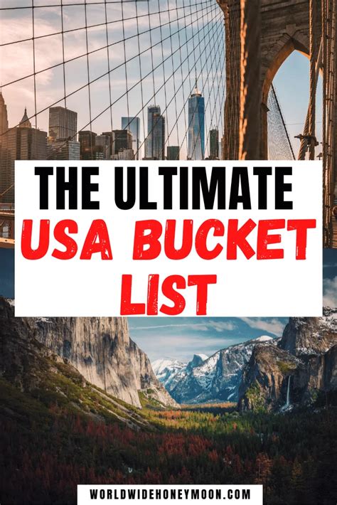 The Ultimate 40 USA Bucket List Travel Destinations World Wide Honeymoon