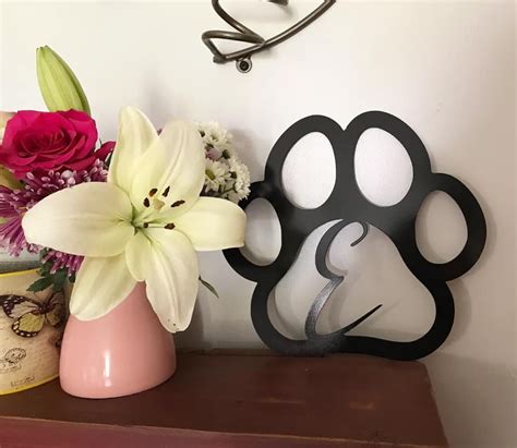 Personalized Metal Paw Print Metal Paw Print Sign Etsy