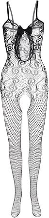 Amazon Vorifun Women S Sexy Bodystocking Strap Bodysuits Thigh Lingerie Fishnet Clothing