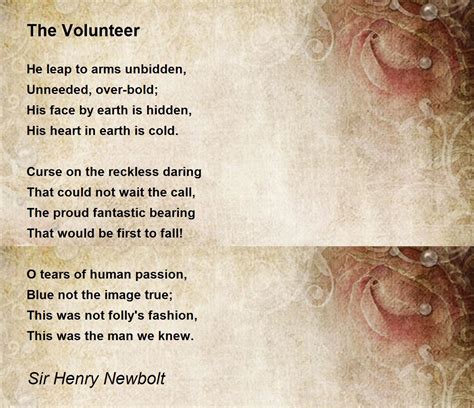 The Volunteer - The Volunteer Poem by Sir Henry Newbolt