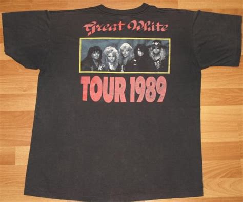 Vintage 1989 Great White Concert Tour T Shirt Defunkd