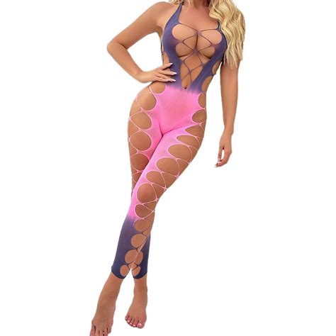 Gunia Women Lingerie Wedding Silk Stockings Jacquard Mesh Stockings Hanging Neck Lace Backless