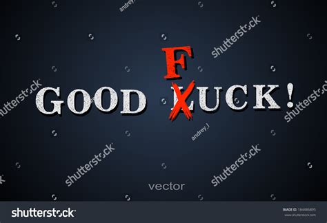 Good Luck Fuck Joke Wishes Comic Image Vectorielle De Stock Libre De Droits 184486895