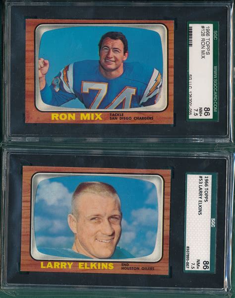 Lot Detail 1966 Topps Fb Lot Of 6 W 126 Ron Mix Sgc 86