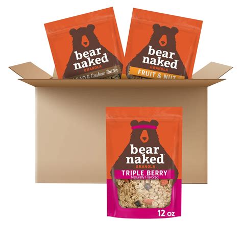 Deliciously Nutty Bear Naked Granola Cereal Variety Pack Perfect Breakfast Snacks Bags