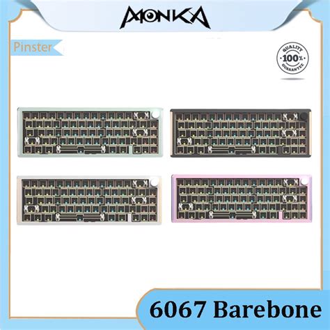 Monka Mechanical Barebone Keyboard Kit Gasket Structure Rgb Hot Swappable Aluminum Custom