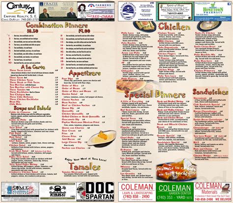 Toro Loco Mexican Restaurant menus in Portsmouth, Ohio, United States