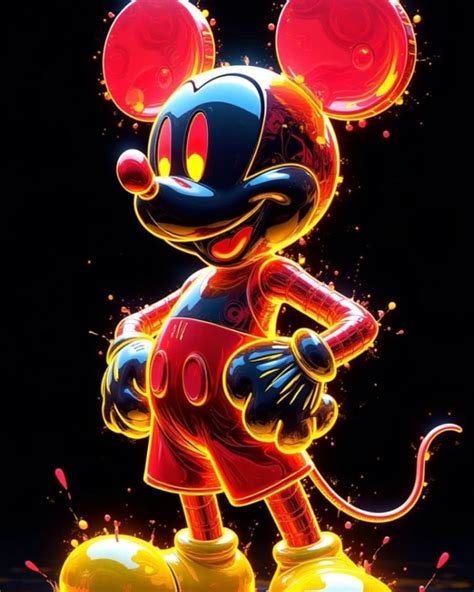 Moods Art on Instagram: "Mickey Mouse ( Neon Style )" in 2025 | Mickey