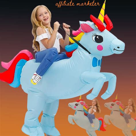 KOOY Inflatable Costume For Kids,Unicorn Costume Funny Fancy Dress Blow