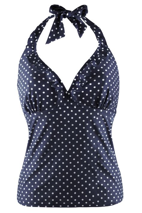 Hot Spots Underwired Tankini Top Pour Moi Hot Spots Underwired Tankini Top Navy Pour Moi