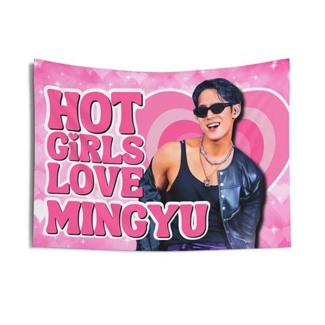 Svt Mingyu Hot Girls Concert Banner Seventeen Members Kpop Flag Svt Album Merch Gift Ideas
