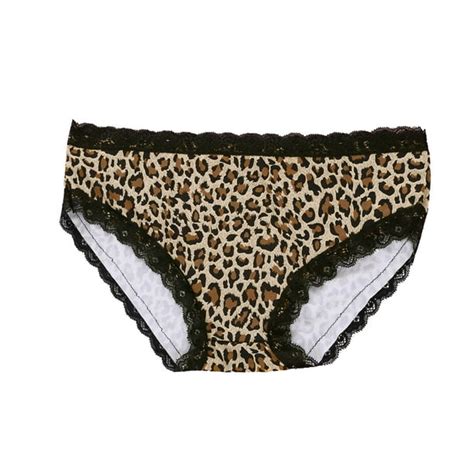 Noarlalf Underwear Women Leopard Print Women Translucent Underwear