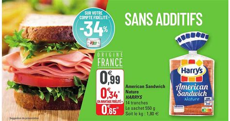 Promo American Sandwich Nature Harrys chez G20 - iCatalogue.fr
