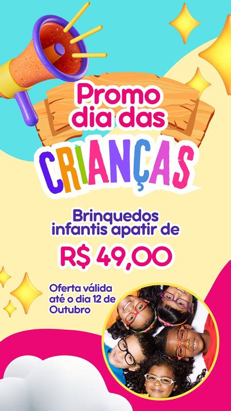 Modelos de Promoção Dia das Crianças customizáveis e grátis