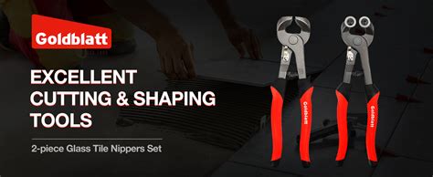 Goldblatt 2 Piece Glass Tile Nippers Set Heavy Duty Wheeled Glass