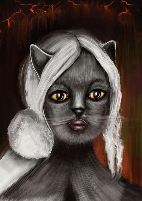 Creepy Cat Digital Art By Rana Asghari Fine Art America