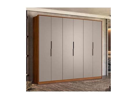 Guarda Roupa Casal Atrice Ambiente 6 Portas Nogueira Nude Prime Tx Dem o Melhor Preço é no Zoom