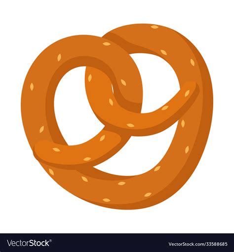 Pretzel Pastry Bakery Food Icon Royalty Free Vector Image
