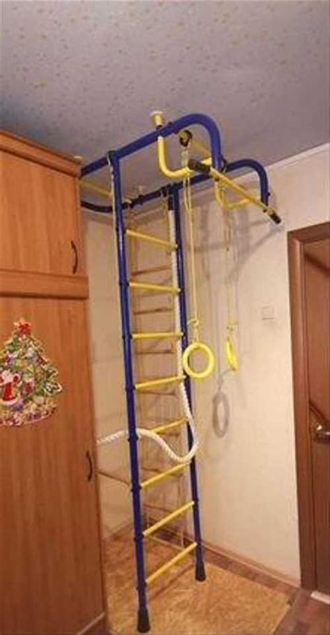 Детская шведская стенка дск пионер сине/жёлтый | Festima.Ru – частные ...