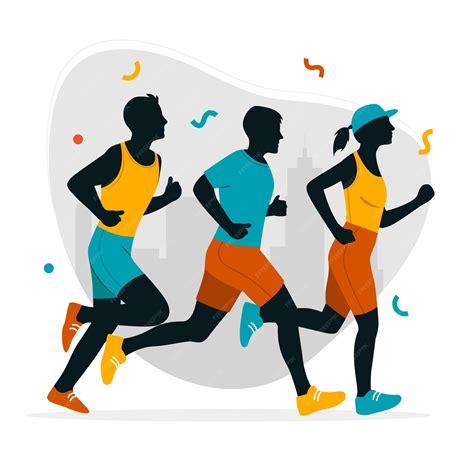 Premium Vector Hand Drawn Runner Silhouette Composition