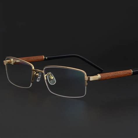 Vazrobe Wood Gold Glasses Frame Men Luxury Brand Wooden Eyeglasses For