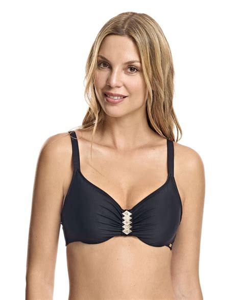 Top Bikini Corte Sisa Capacidad Con Aro Malibu Negro Bikini Bikini