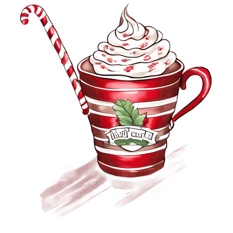 Peppermint Hot Cocoa Clipart Creative Fabrica