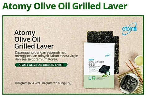 Atomy Olive Oil Grilled Laver And Korean Sea Salt Premium Snack Rumput