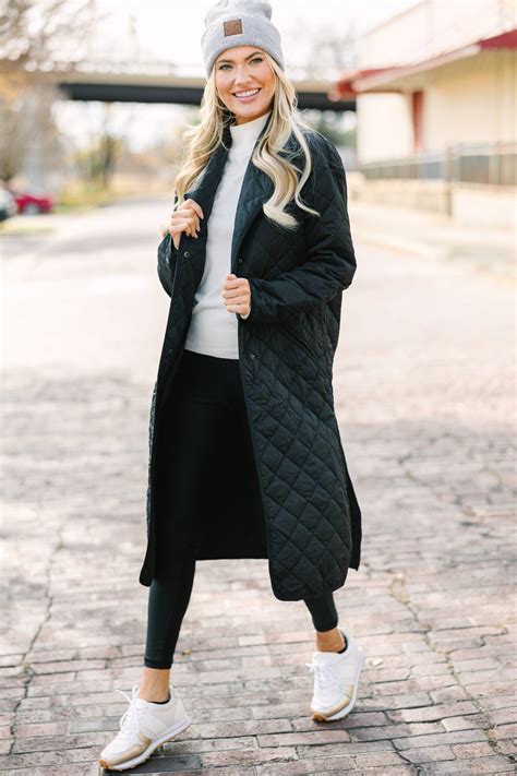 Don't Look Back Black Long Puffer Coat – Shop the Mint