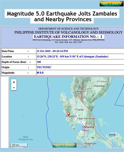 Todays Magnitude 50 Earthquake Jolts Zambales And Nearby Provinces