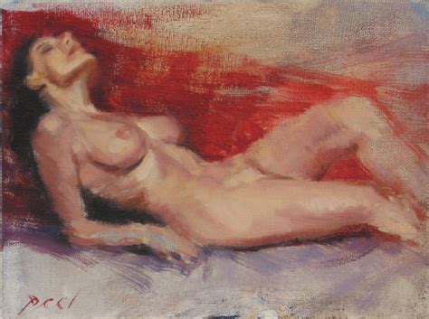 Reclining Female Nude Original Figurative Art Daily Painting Daniel Peci Fine Art