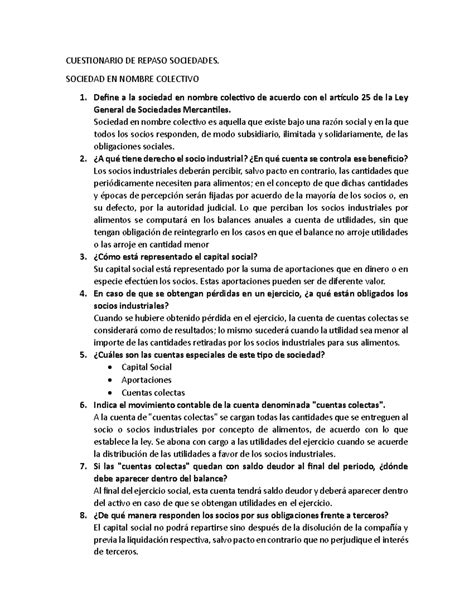 Sociedad En Nombre Colectivo Ejemplos 7