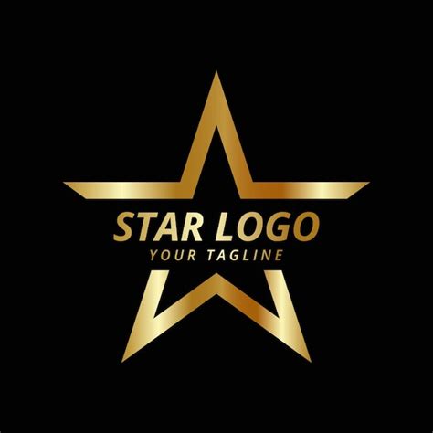 Premium Vector | Gold star logo vector Illustration with black background