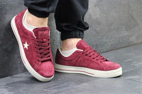 Мужские кроссовки в стиле Converse, бордовые 44 (28,5 см), цена 1 110 ...