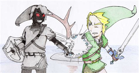Link Vs Dark Link By Mashiroink On Deviantart