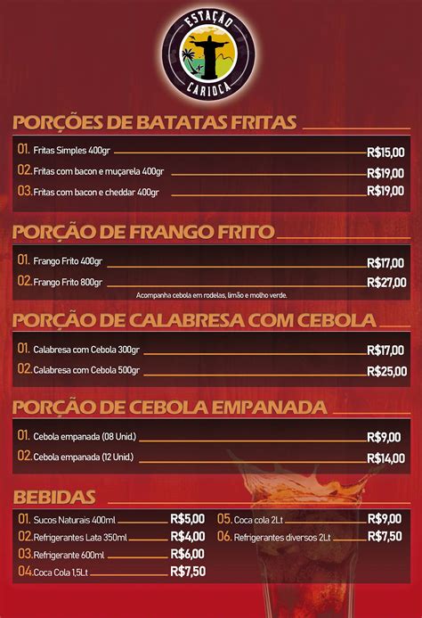 Menu Em Estação Carioca Restaurante Anápolis