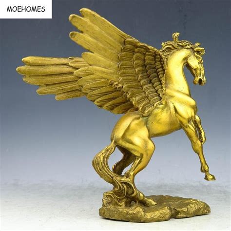 Bronze Fengshui Pegasus Horse Statue Chinese Handcrafted Metal Home