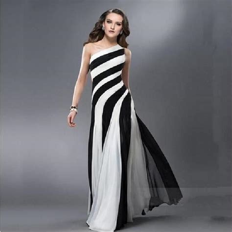 Robe De Soiree Noir Et Blanc Marina Mode