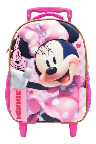 Mochila Escolar Rodinha M Rosa De Minnie Mouse Para Ni As Color Rosa