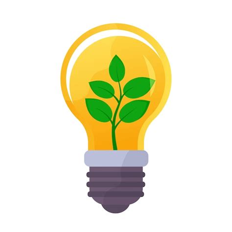 Premium Vector Light Bulb With A Plant Inside Energy Saving